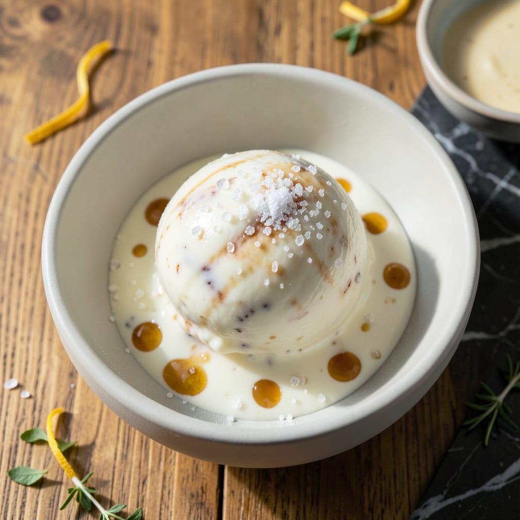No Fat Ice Cream Recipe: Velvety Swirl Without the Dairy example with annotations