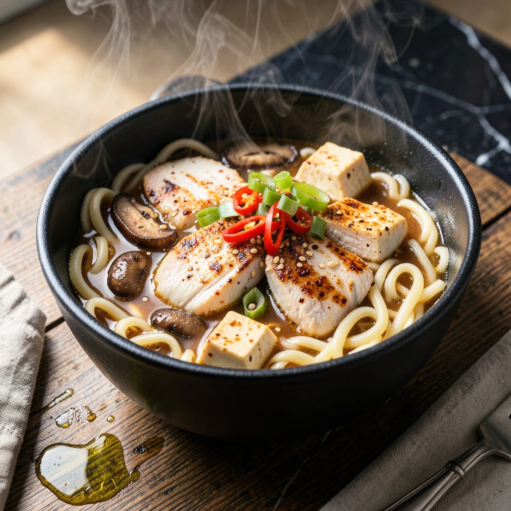 Noodle Hot Pot Recipe: Spicy Broth With Customizable Toppings illustration with key details