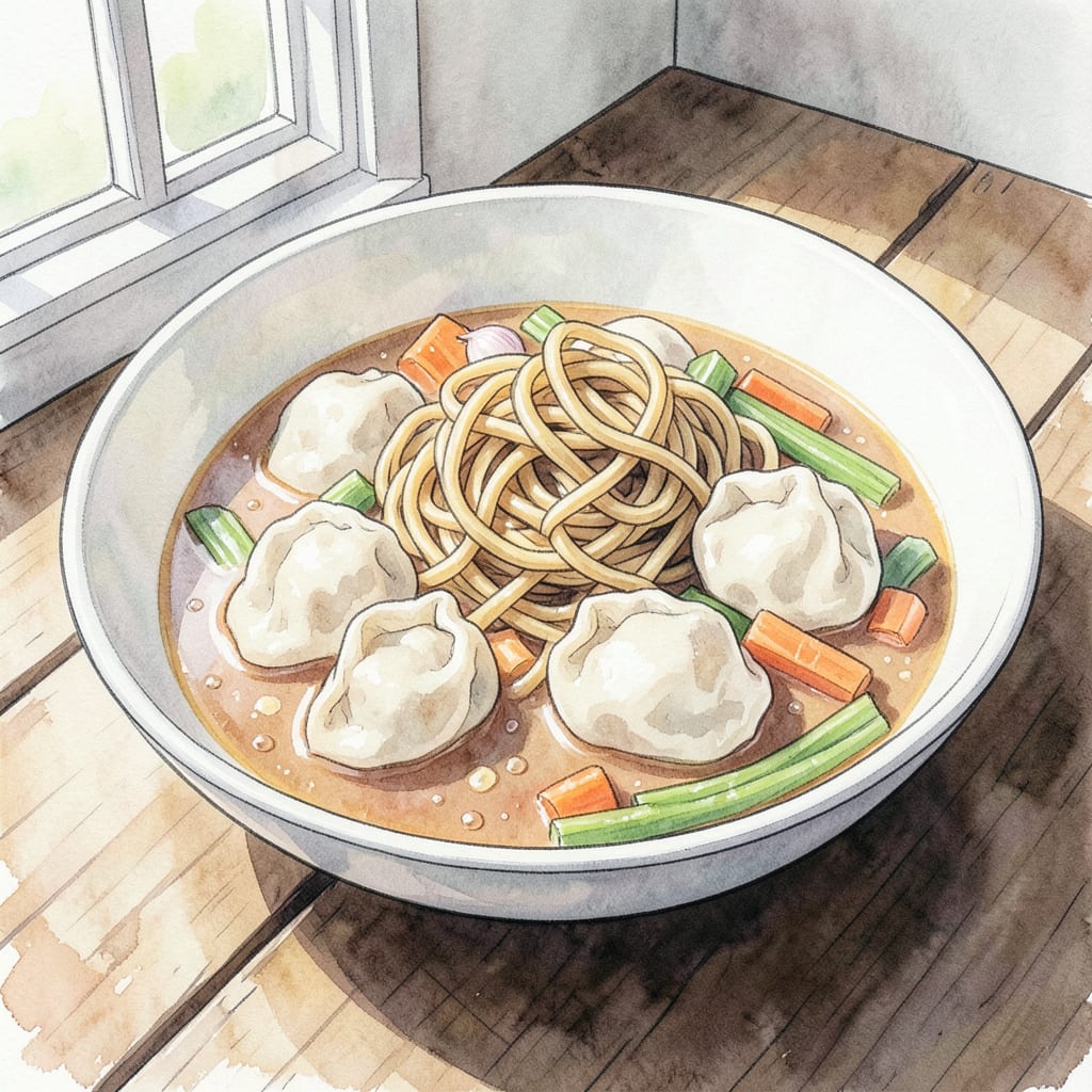 Comprehensive noodles and dumplings recipe visual reference
