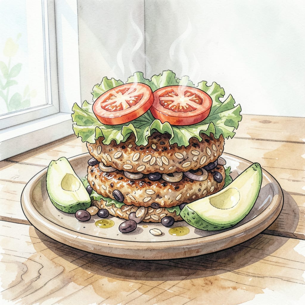 Oat Burger Recipe: Hearty Veggie Patty Perfection example with annotations