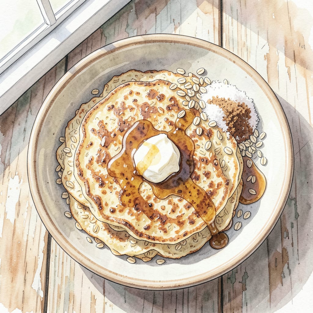 Visual representation of Oat Pancake Recipe No Banana: Fluffy Morning Delight
