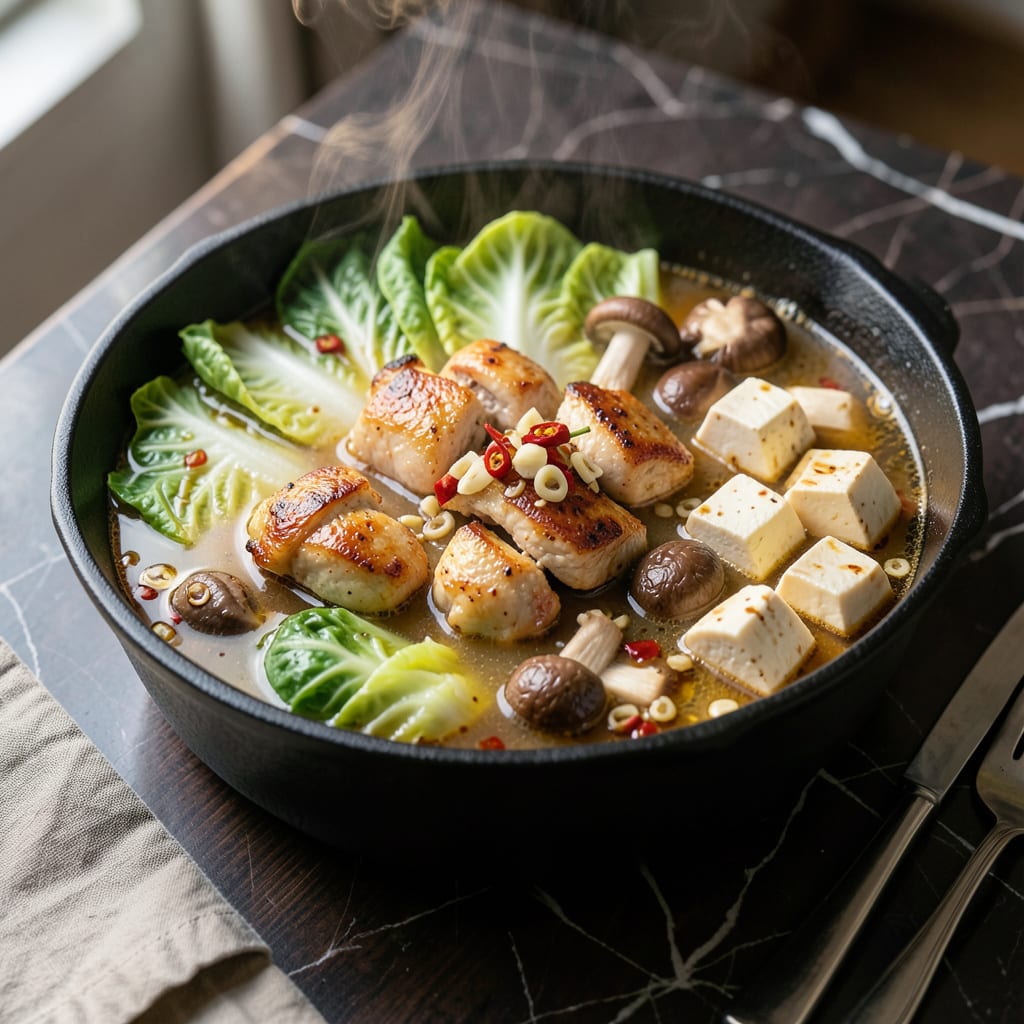 Complete One Pot Hot Pot Recipe: Asian Inspired Broth with Tender Bites overview image