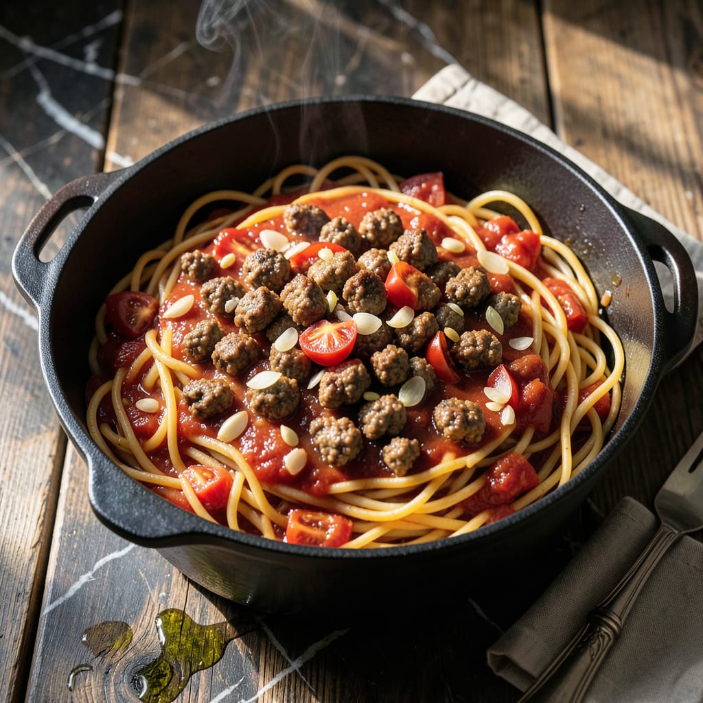 One Pot Spaghetti Recipe: No Boil Pasta with Bold Tomato Flavor detailed visual guide