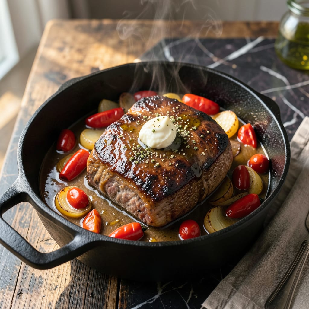 Visual representation of Original Mississippi Pot Roast Recipe: Pepperoncini Infused Slow Cooked Delight