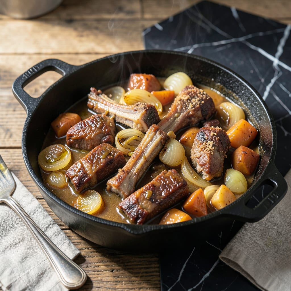 Oxtail Pot Recipe: Rich Braised Comfort with Root Vegetables illustration with key details