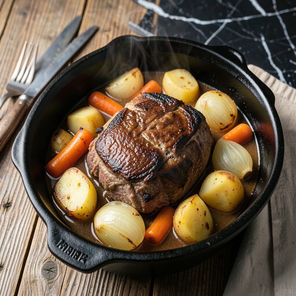 Perfect Pot Roast Crock Pot Recipe: Hands Free Fall Apart Meat example with annotations