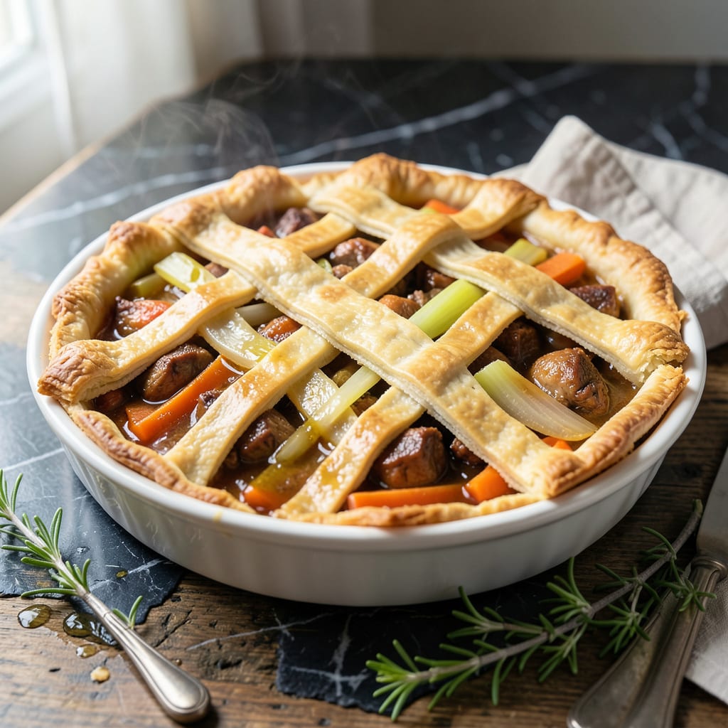 pheasant pot pie recipe example with annotations