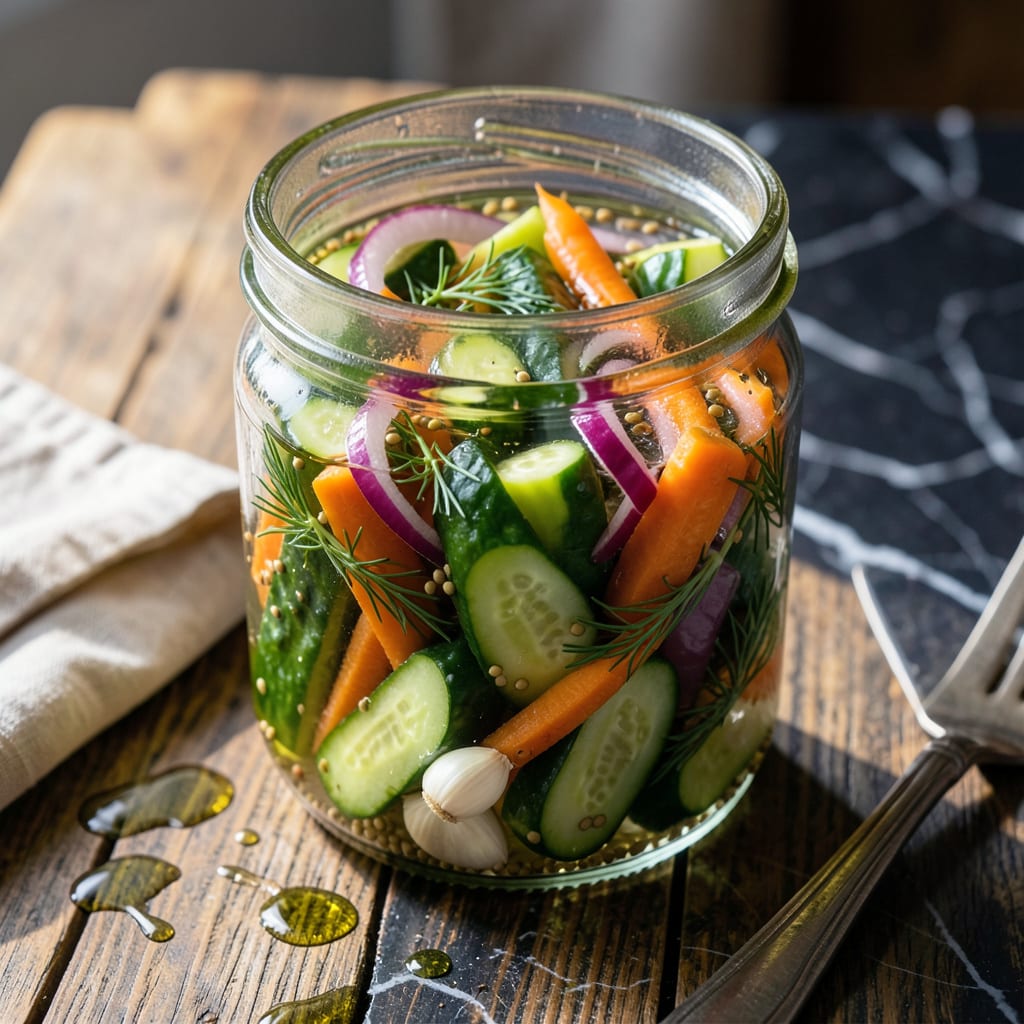 Pickle Pot Recipe: Tangy Fermented Goodness in a Jar illustration with key details