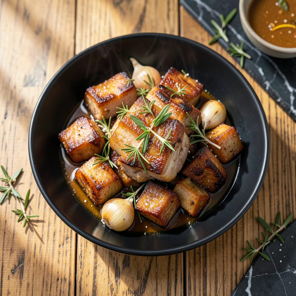 Comprehensive pork belly fat recipe visual reference