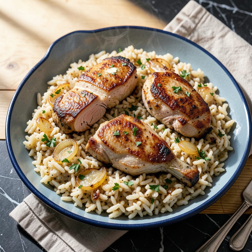 pork chop and rice crockpot recipe detailed visual guide