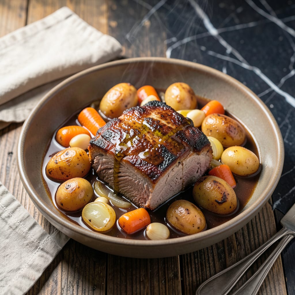 Visual representation of pork pot roast recipe crock pot