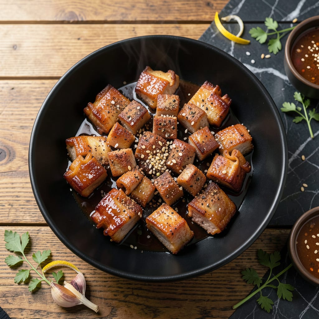 pork ruffle fat recipe example with annotations