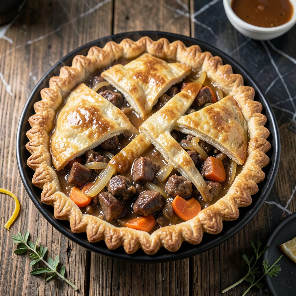 Visual representation of possum pot pie recipe