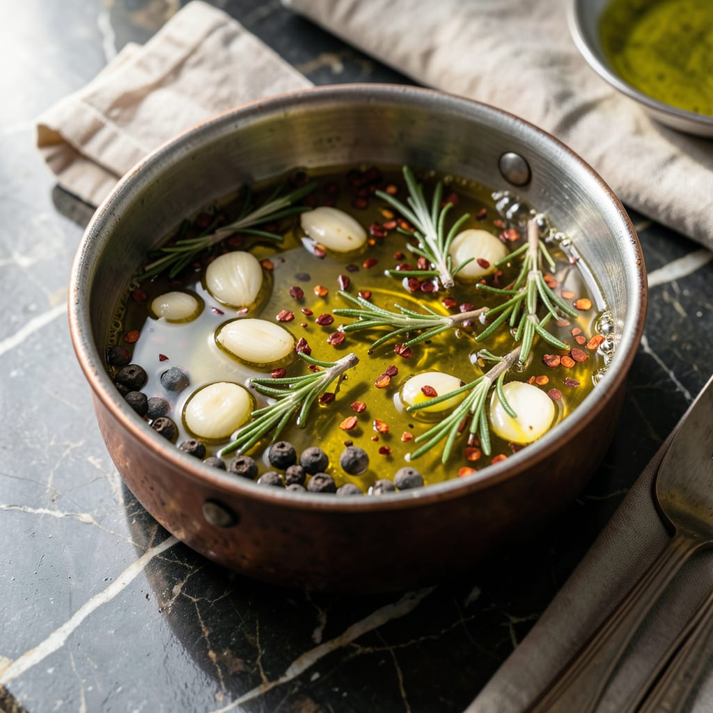 Pot Oil Recipe: Bold Infused Flavor for Pasta and More example with annotations