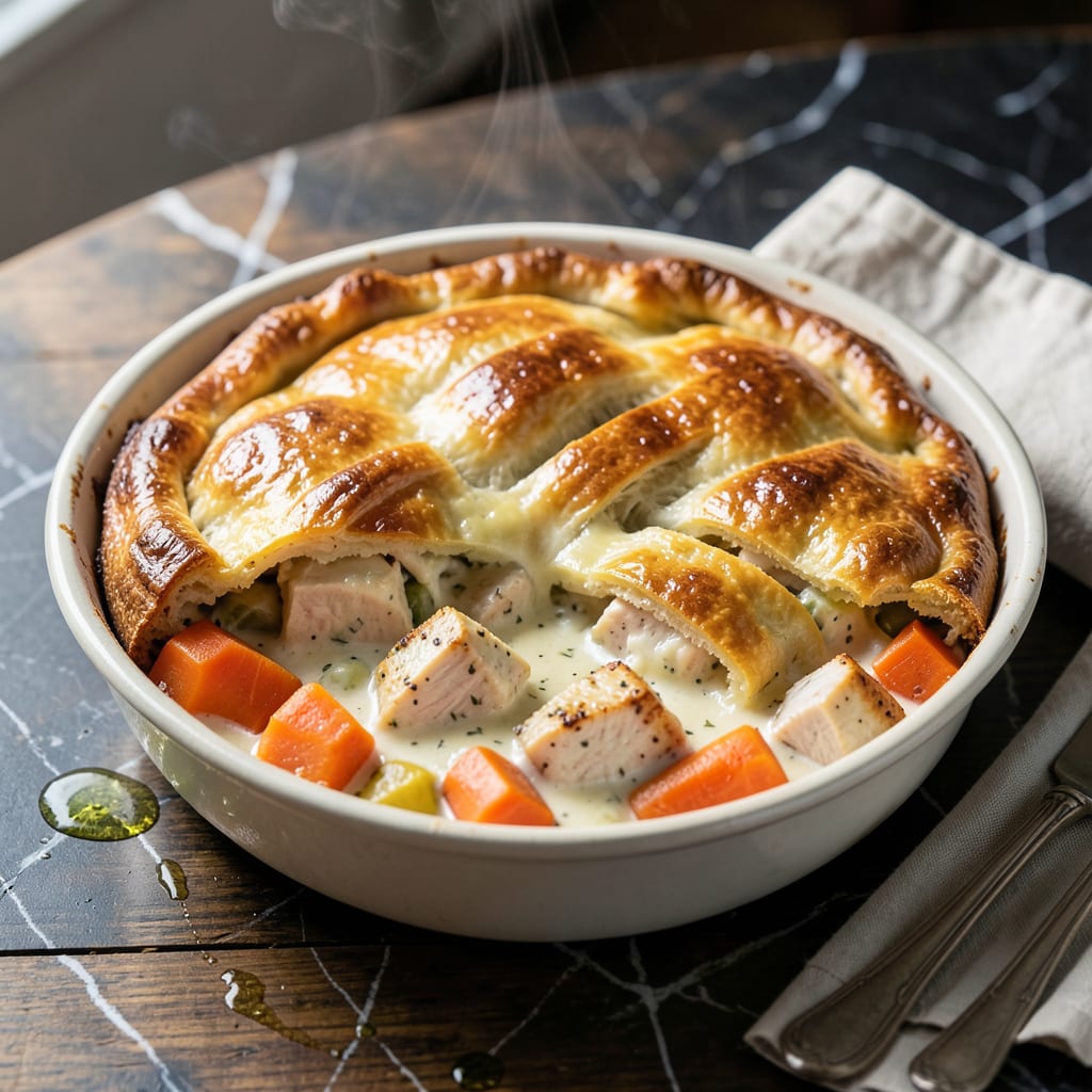 Comprehensive Pot Pie Bake Recipe: Golden Crust Over Creamy Chicken and Veggies visual reference