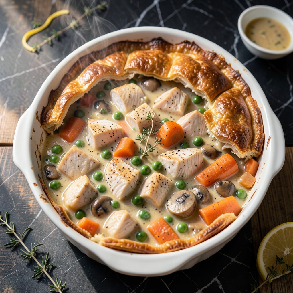 pot pie casserole recipe example with annotations