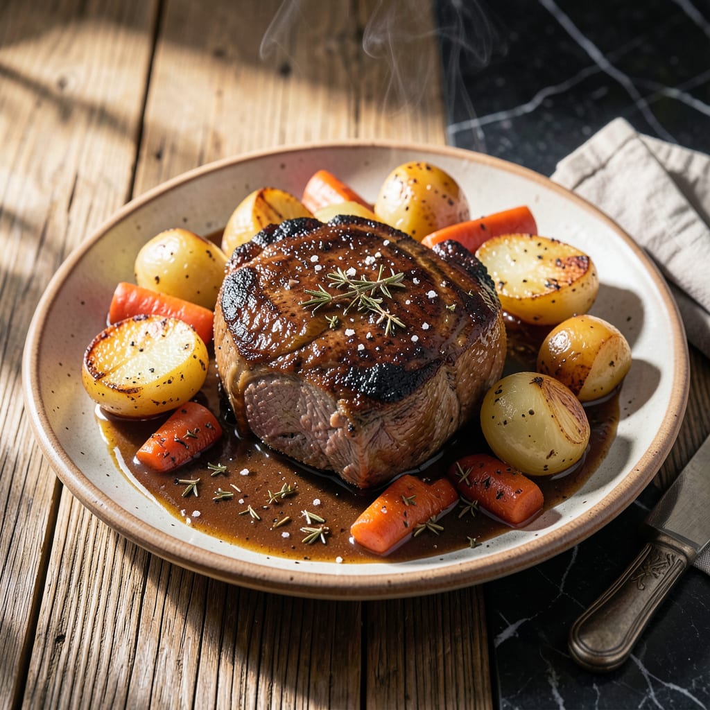Complete Pot Roast Bake Recipe: Oven Braised Beef with Root Vegetables overview image