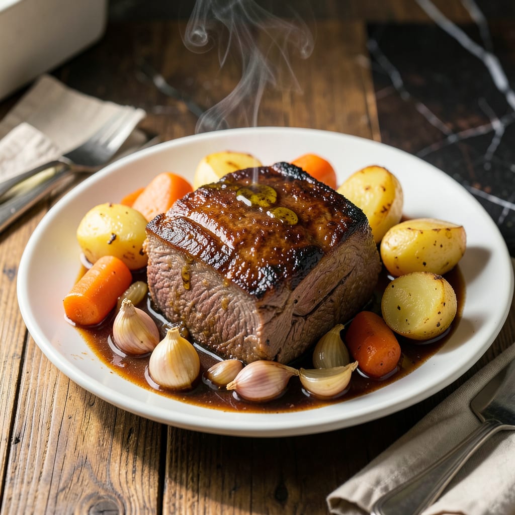 Visual representation of Pot Roast Crock Pot Recipe 4 Hours: Melt In Your Mouth Beef and Root Vegetables