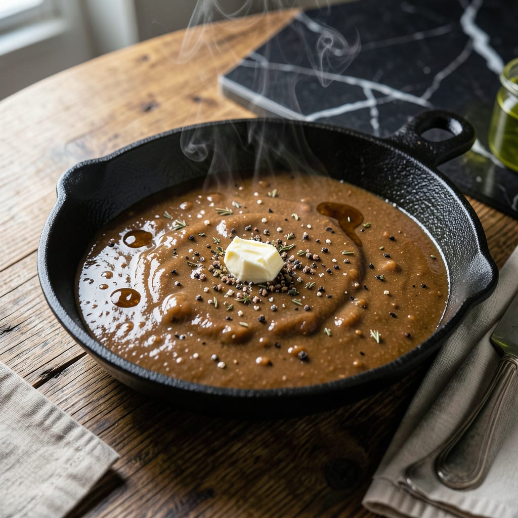 Visual representation of Pot Roast Gravy Recipe: Rich Pan Sauce With Deep Meaty Flavor