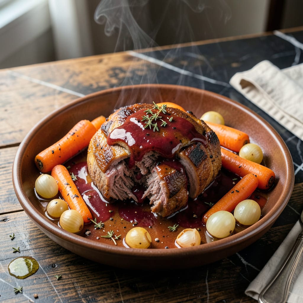 Pot Roast Recipe Crock Pot With Wine: Red Wine Braised Melting Tenderness example with annotations