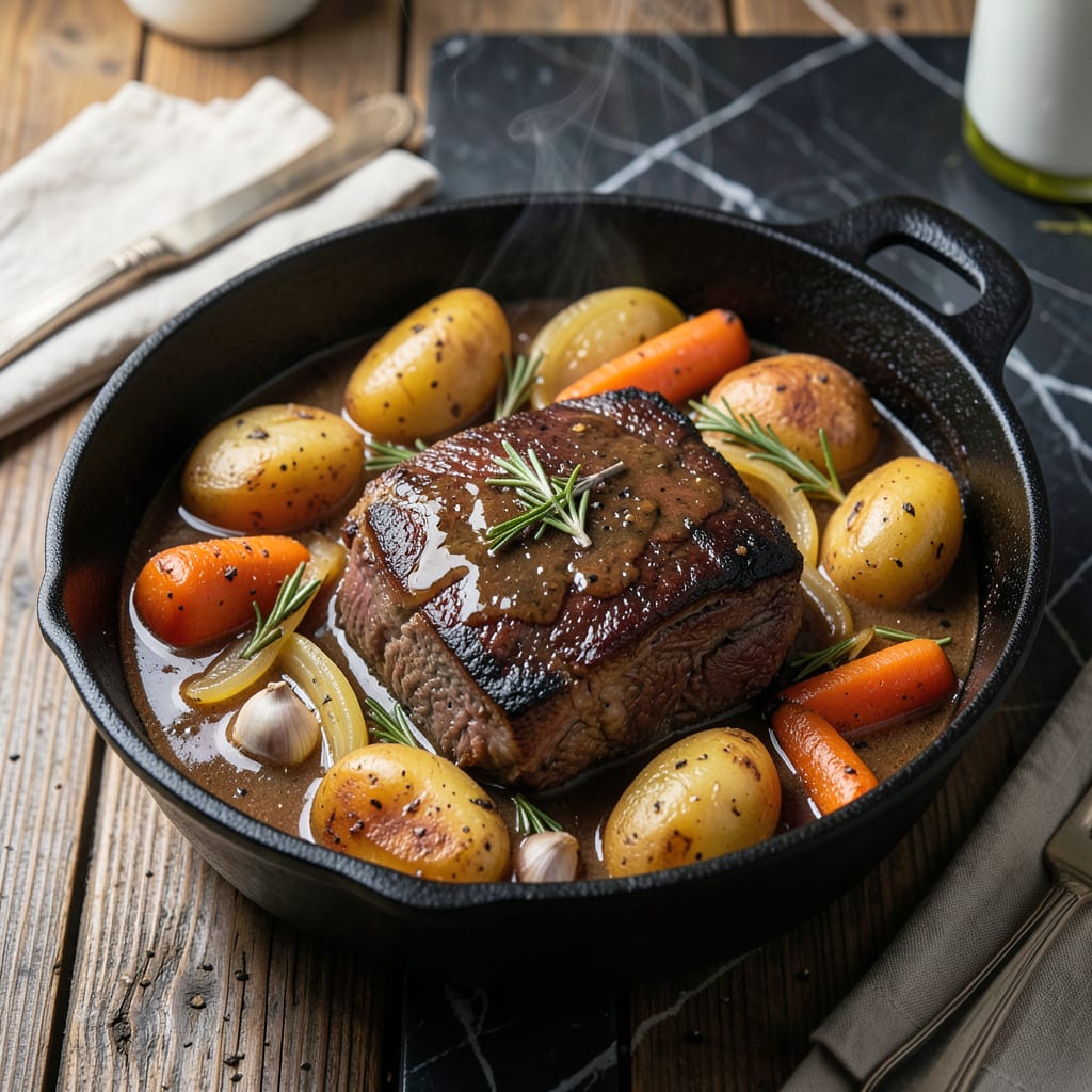 Visual representation of pot roast recipe pennies