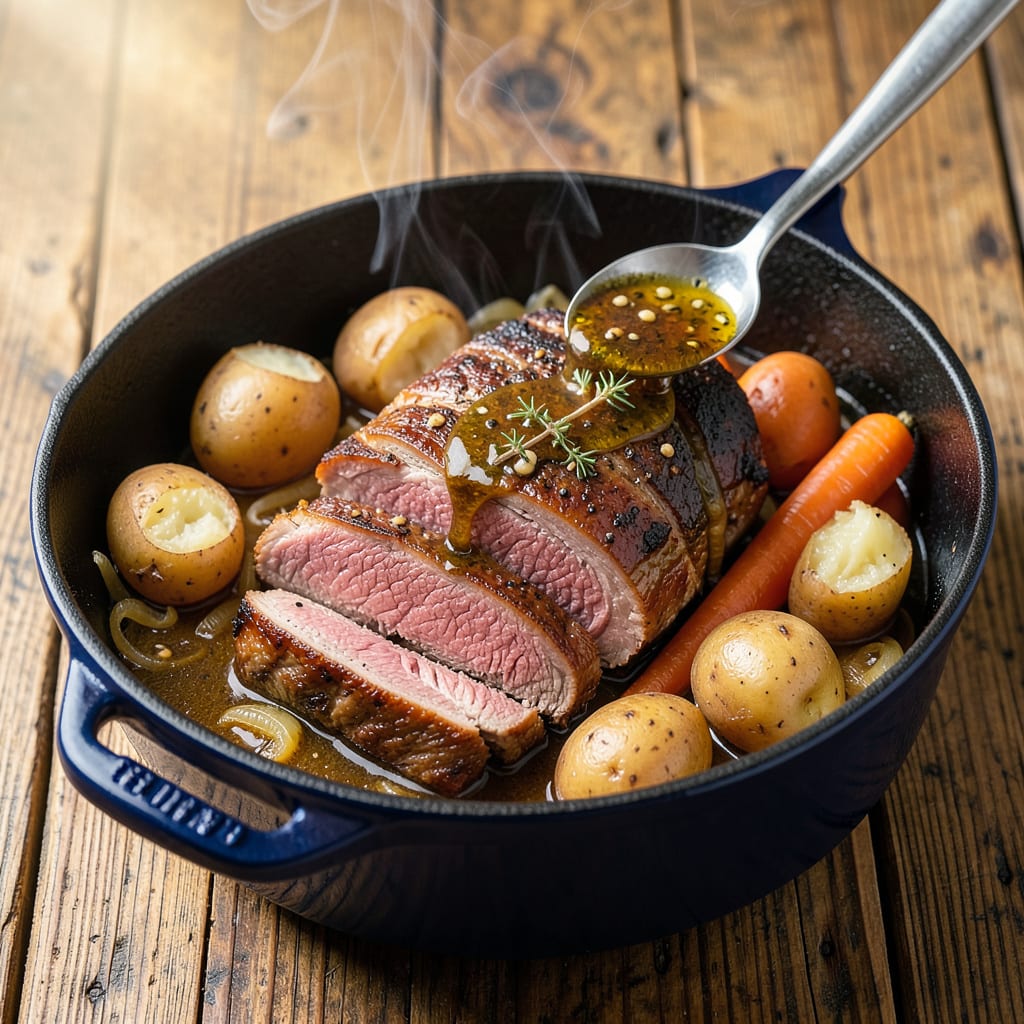 Pot Roast Recipe With Bottom Round: Fall Apart Tender Slow Cooked Comfort example with annotations