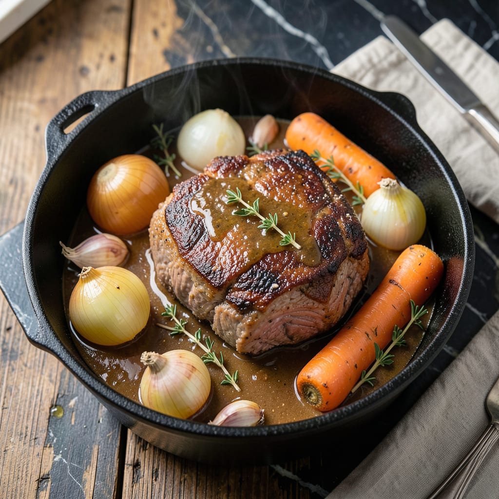 Visual representation of Pot Roast Recipe With Flour: Old World Braised Beef in Rich Gravy