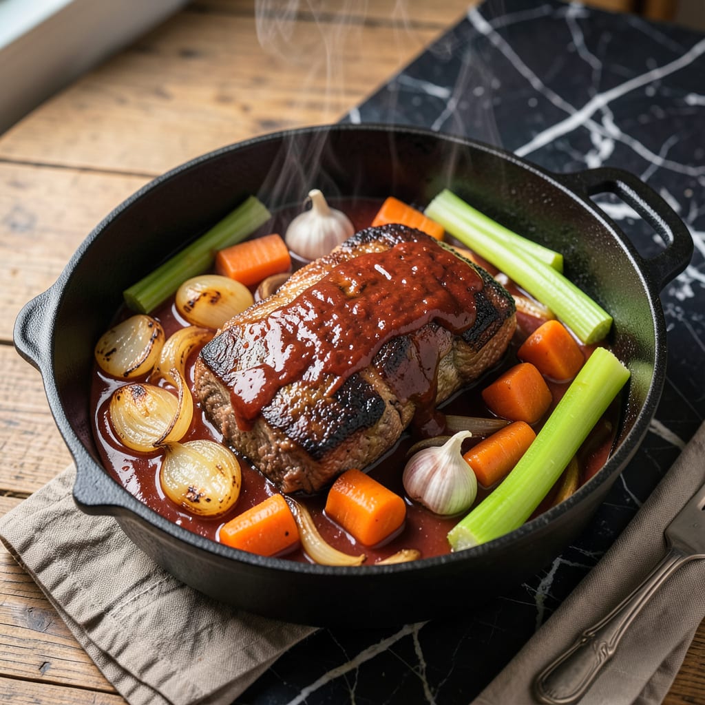 Pot Roast Recipe With Ketchup: Old World Flavor With Tangy Twist example with annotations