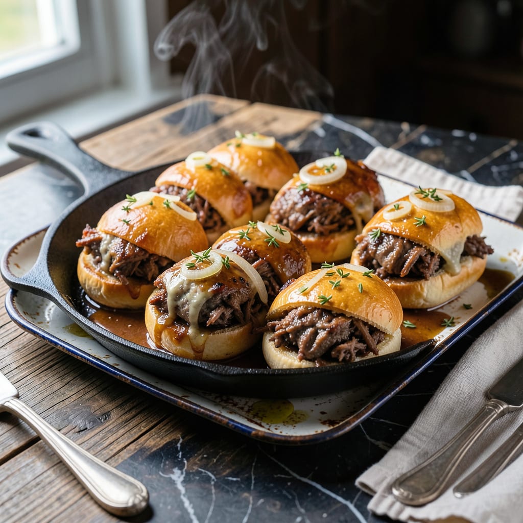 Visual representation of Pot Roast Sliders Recipe: Mini Sandwiches with Slow Cooked Beef