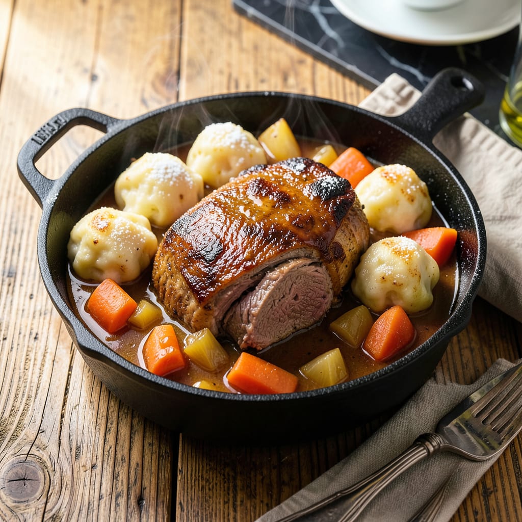 Visual representation of Pot Roast With Dumplings Recipe: Pillowy Bites in Hearty Broth