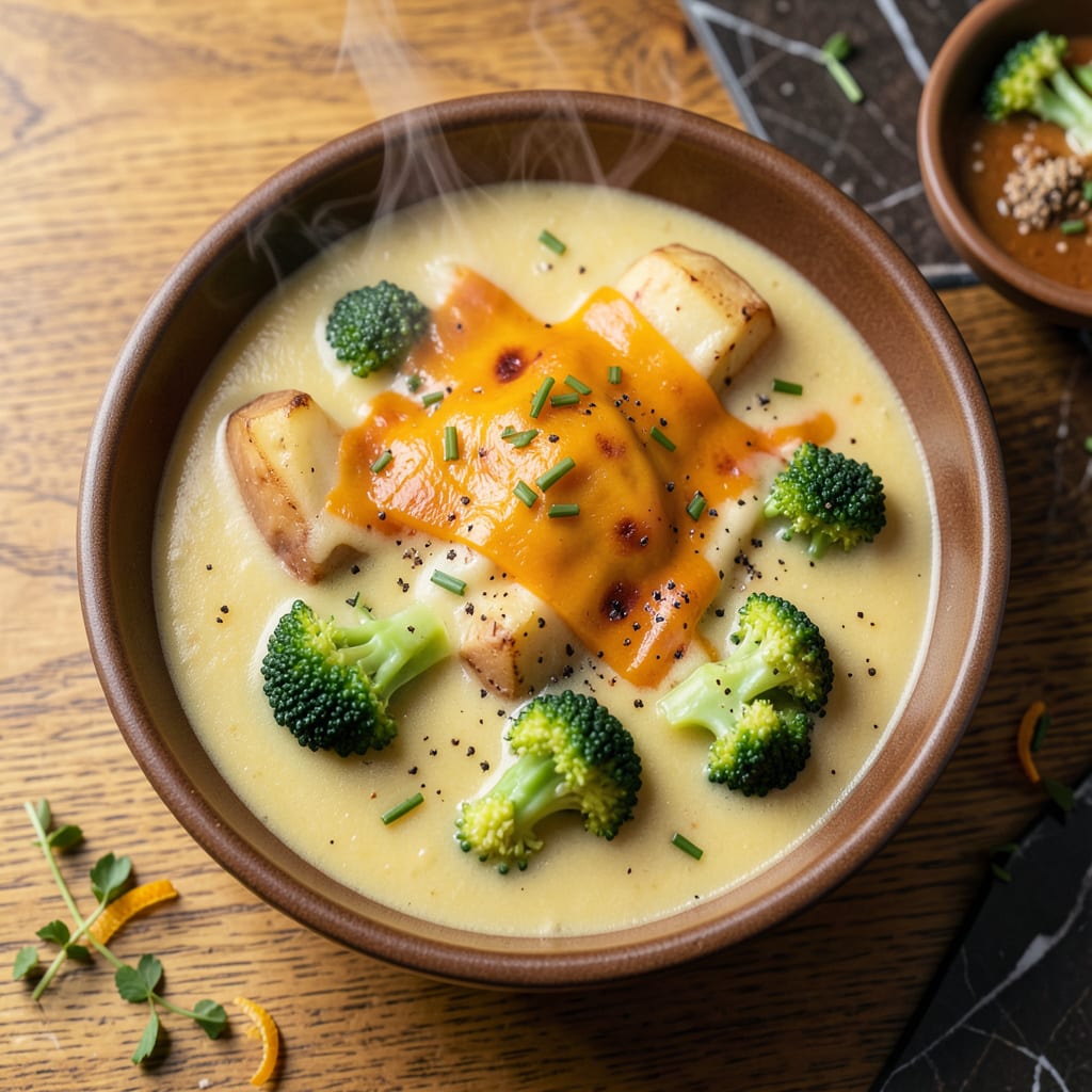 Potato Broccoli Cheese Soup Recipe: Creamy Comfort in Every Spoonful illustration with key details