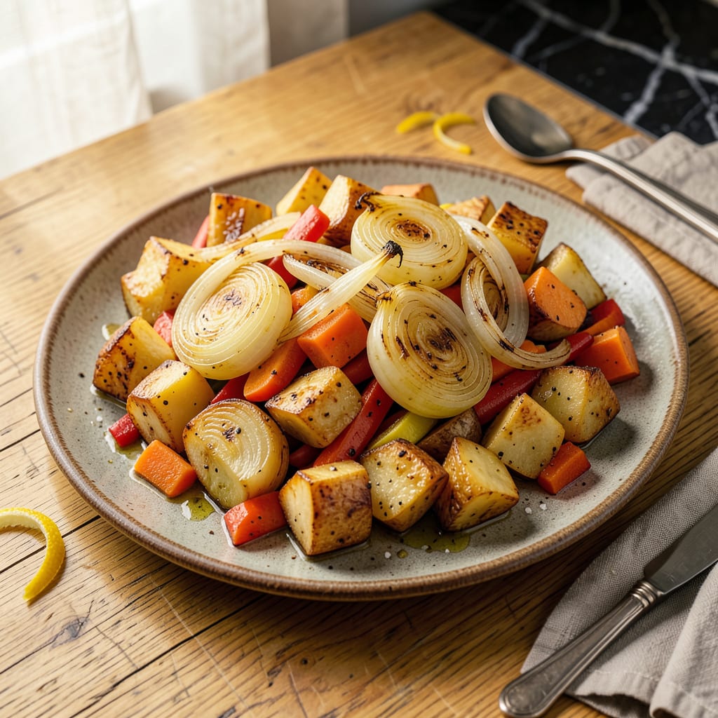 Comprehensive Potato, Carrot, and Onion Recipe: Hearty Roasted Trio for Any Meal visual reference