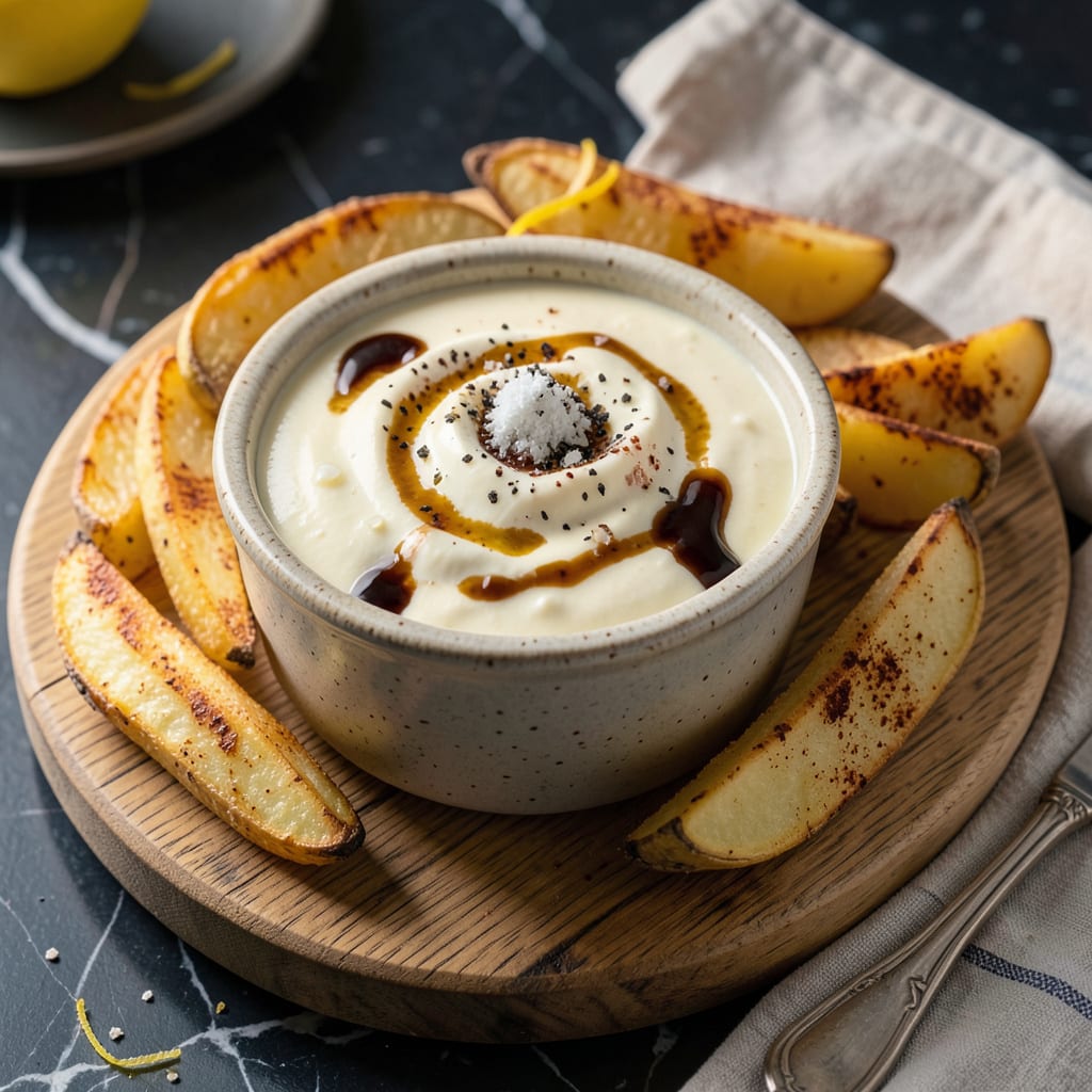 potato dipping sauce recipe example with annotations