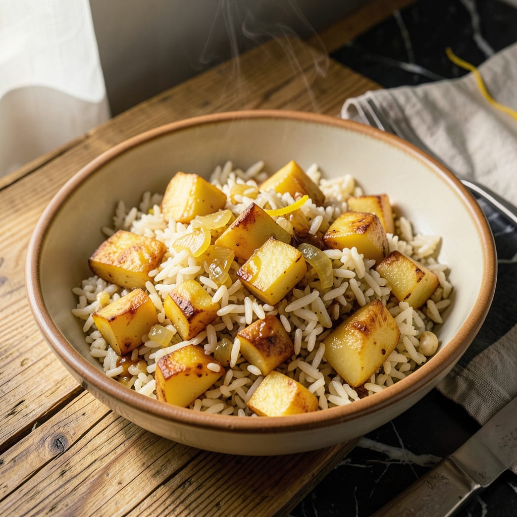 Potato Rice Recipe: Fluffy, Savory Comfort in One Pot example with annotations