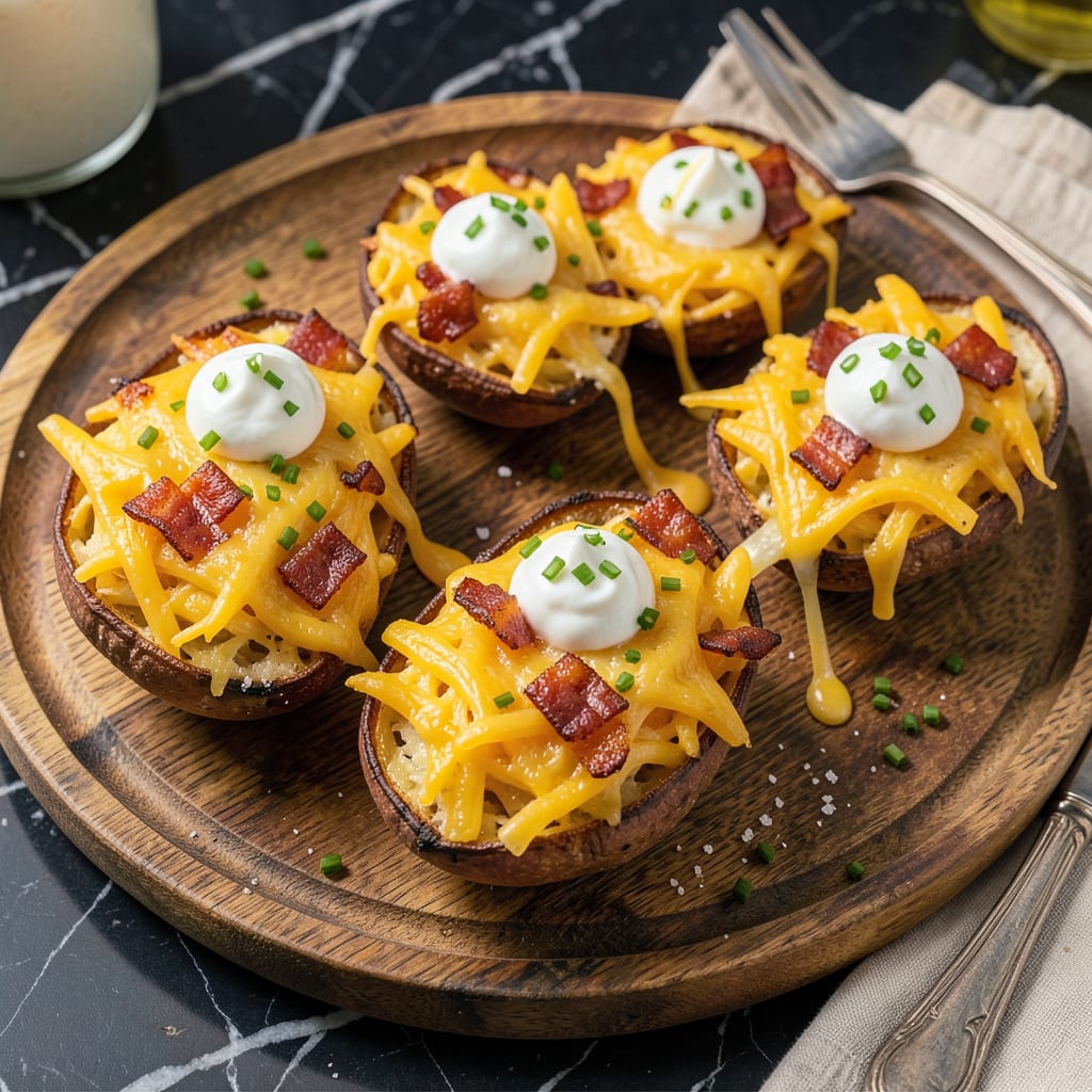 Potato Skins Recipe: Crispy Loaded Bites With Melty Cheese