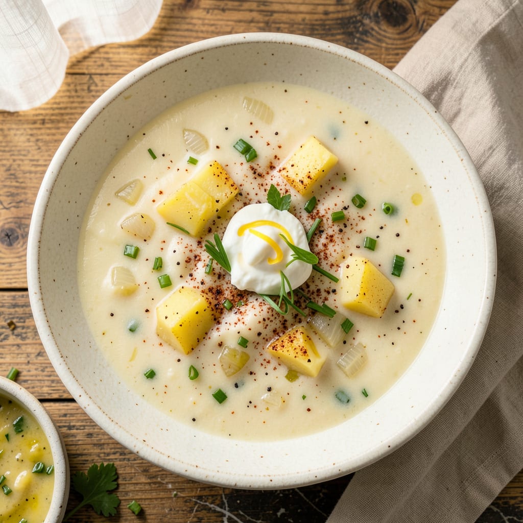 Visual representation of Potato Soup Recipe No Bacon: Creamy Comfort Without the Meat
