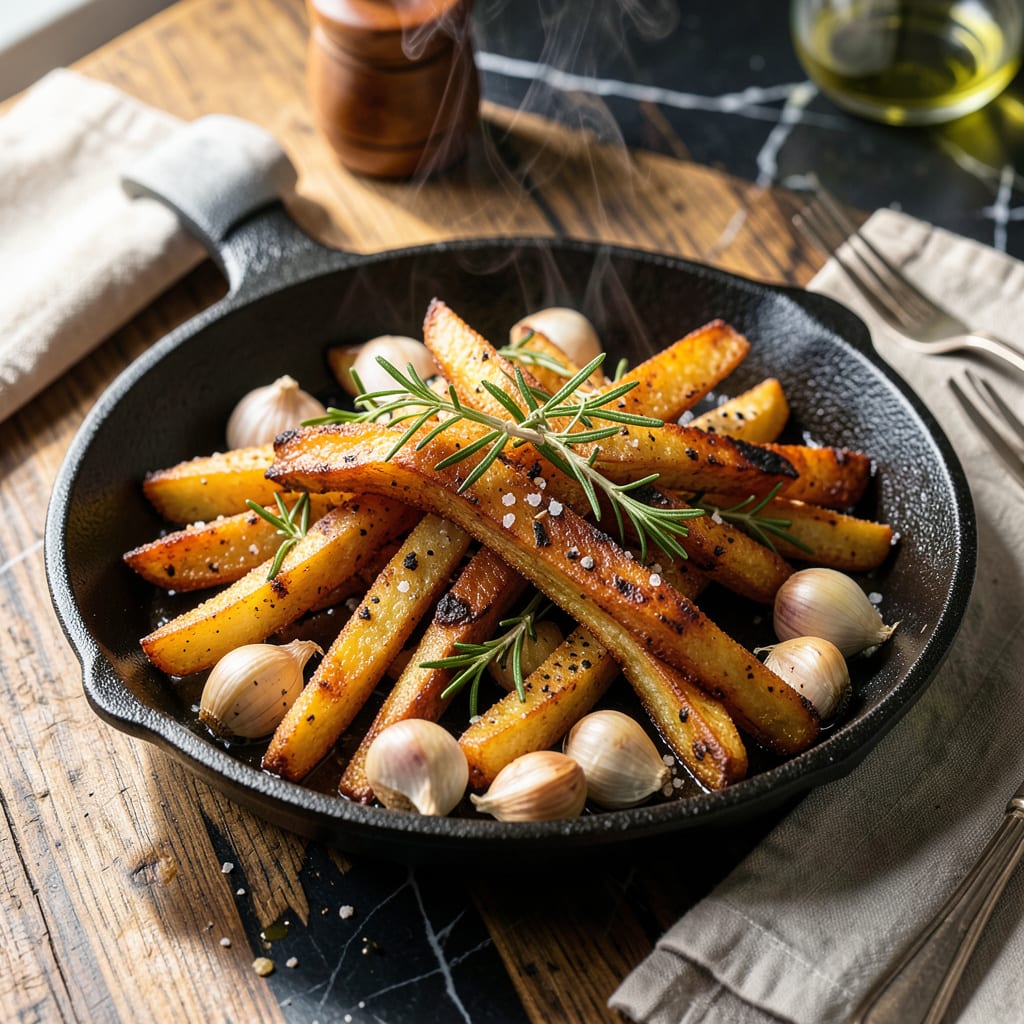 Complete potatoes fried in duck fat recipe overview image