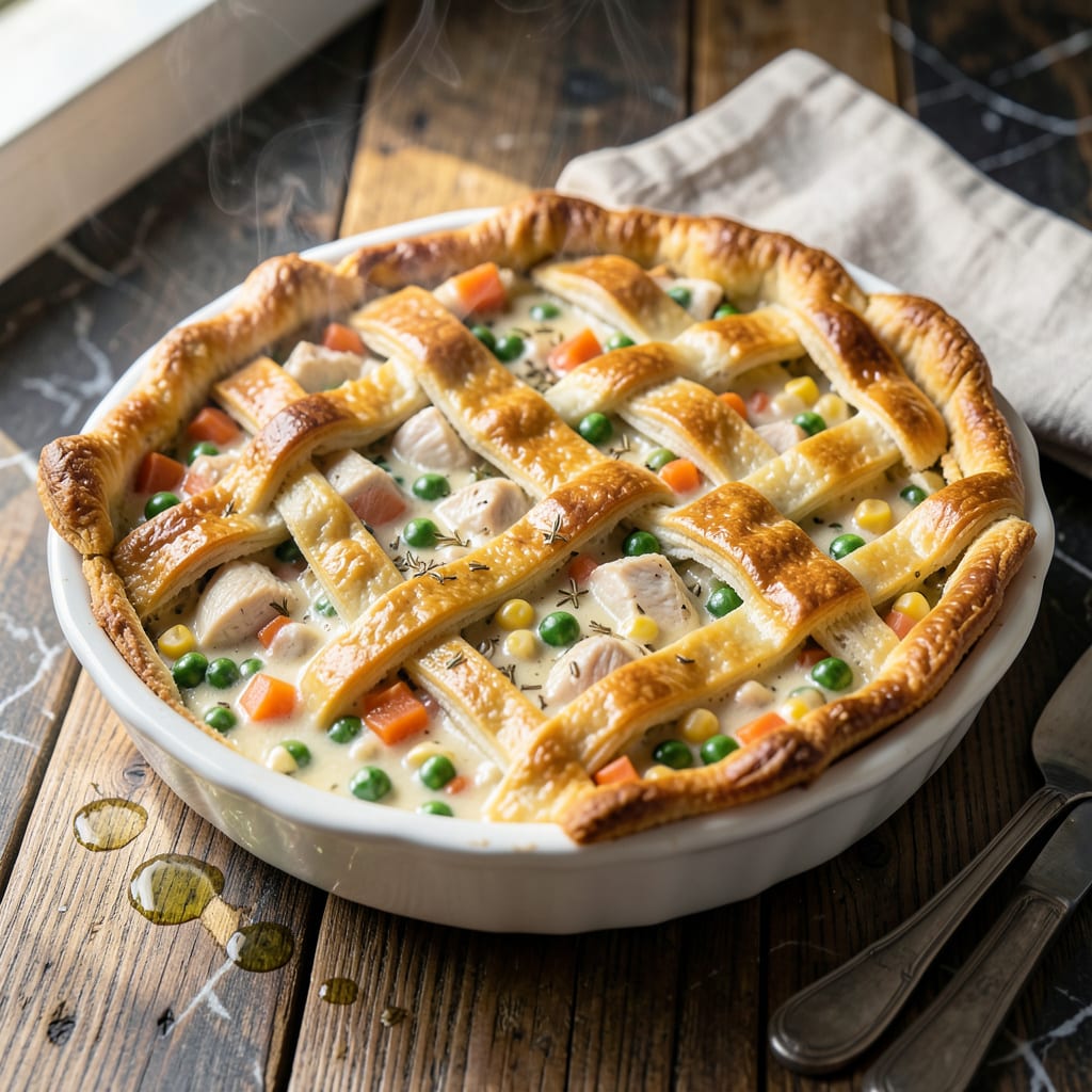 Progresso Pot Pie Recipe: Copycat Flaky Crust Comfort example with annotations