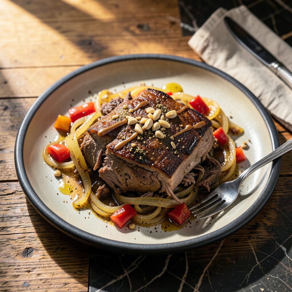 recipe for leftover pot roast example with annotations