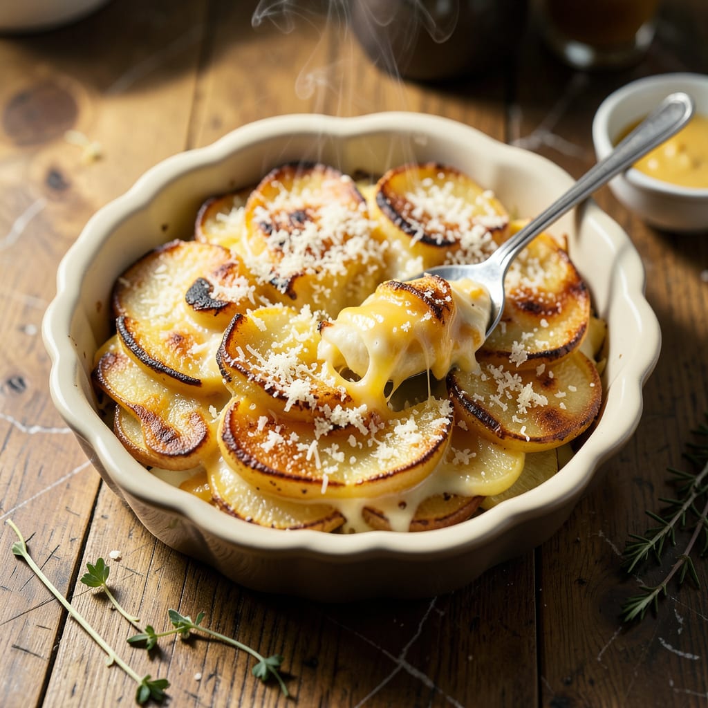 Recipe for Scalloped Potatoes for Two: Creamy Layers in a Cozy Skillet detailed visual guide