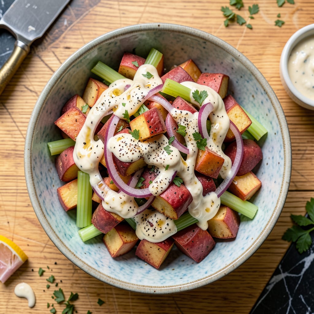 Red Potato Salad Recipe No Egg: Creamy, Tangy, and Perfect for Picnics example with annotations