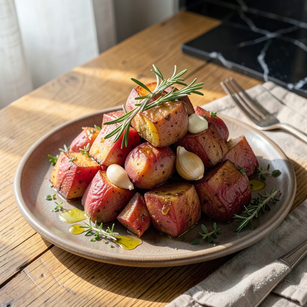 Complete red potatoes in microwave recipe overview image