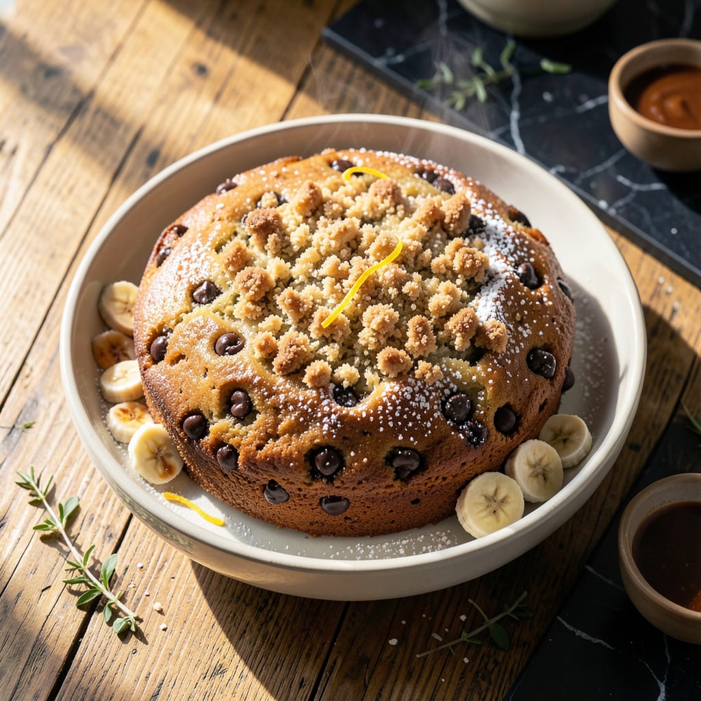 Reduced Fat Banana Chocolate Chip Coffee Cake Recipe: Moist Layers With Cinnamon Streusel detailed visual guide