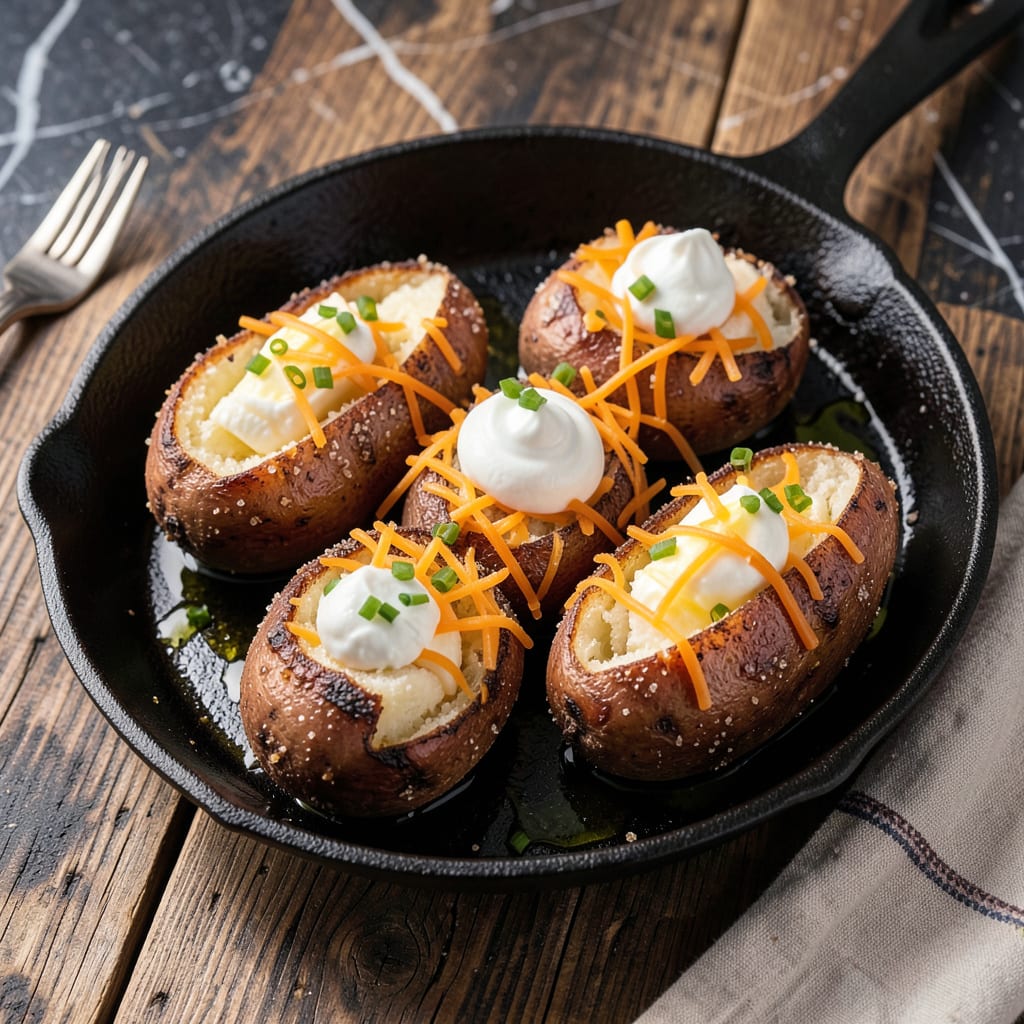 Complete restaurant baked potato recipe overview image