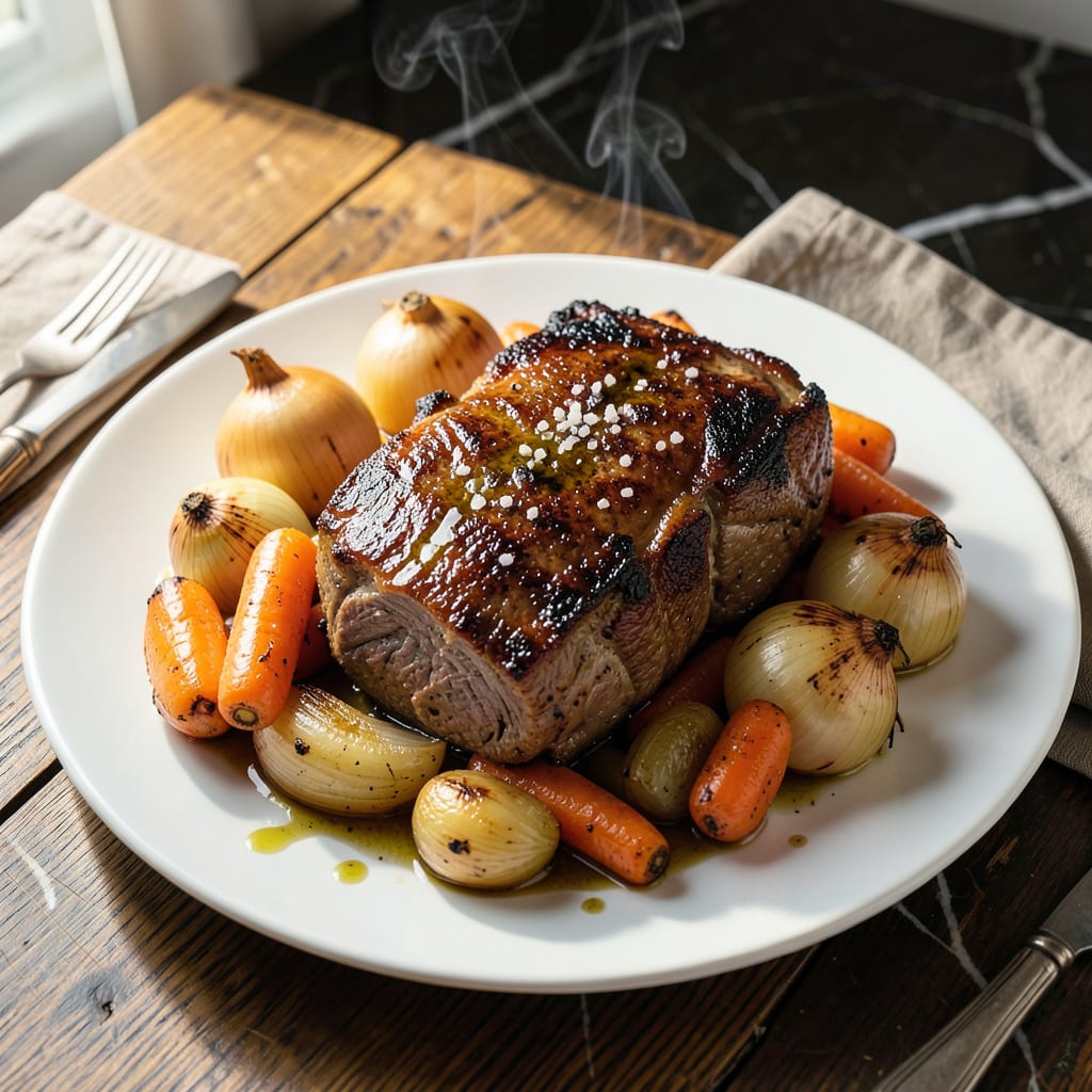 Rib Pot Roast Recipe: Slow Braised Beef With Root Vegetables illustration with key details