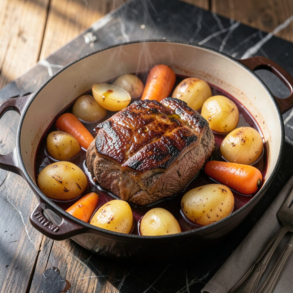 roasted pot roast recipe example with annotations
