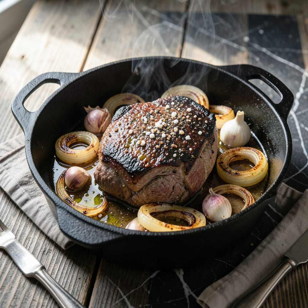 Visual representation of roaster pot roast recipe