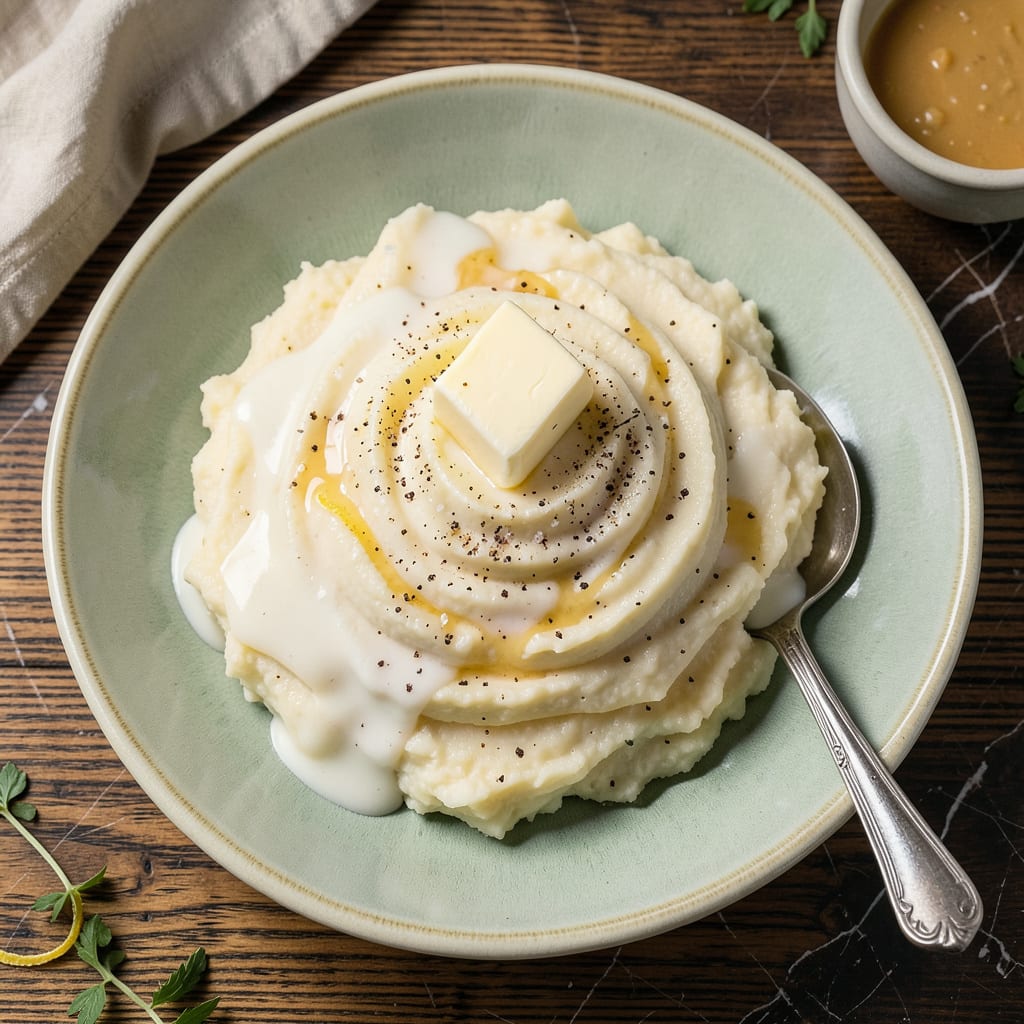 ruth chris mashed potatoes recipe illustration with key details
