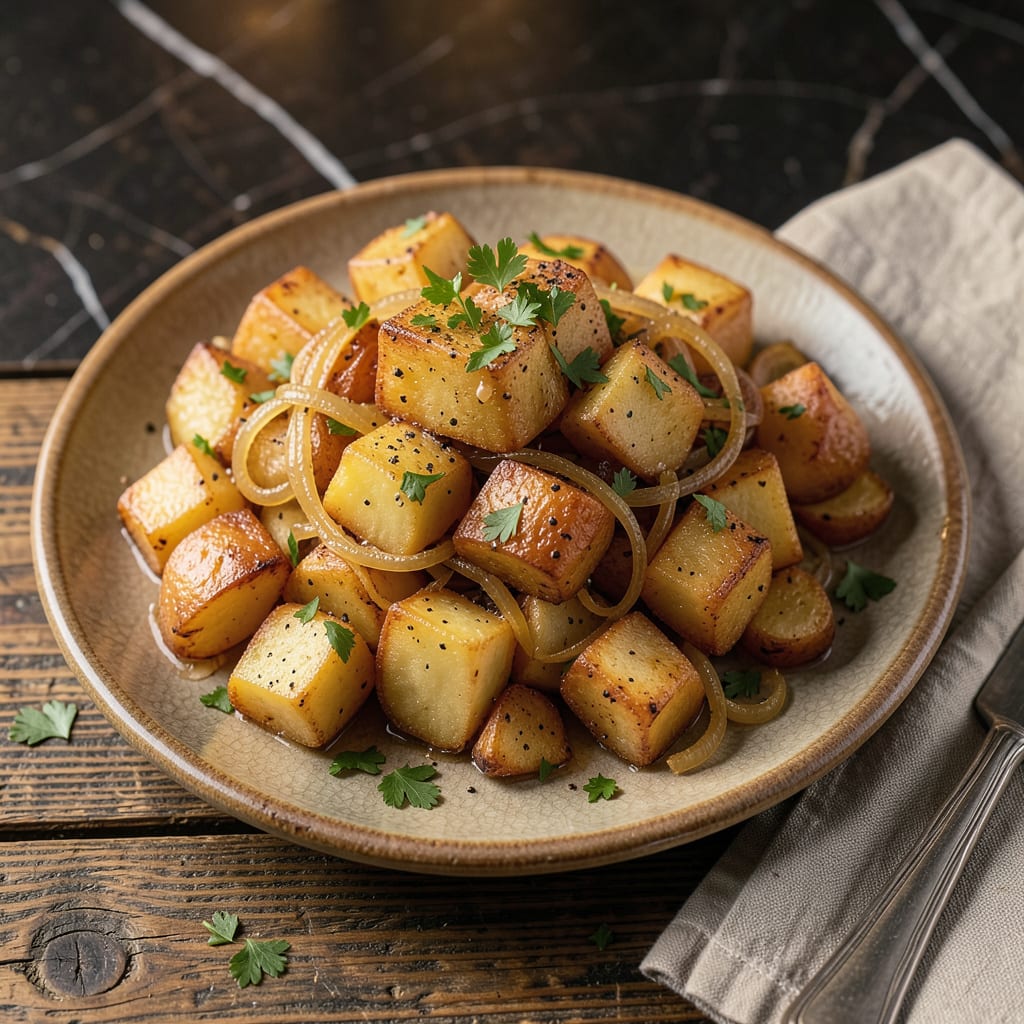 Visual representation of Ruth's Chris Lyonnaise Potatoes Recipe: Crispy, Buttery Perfection