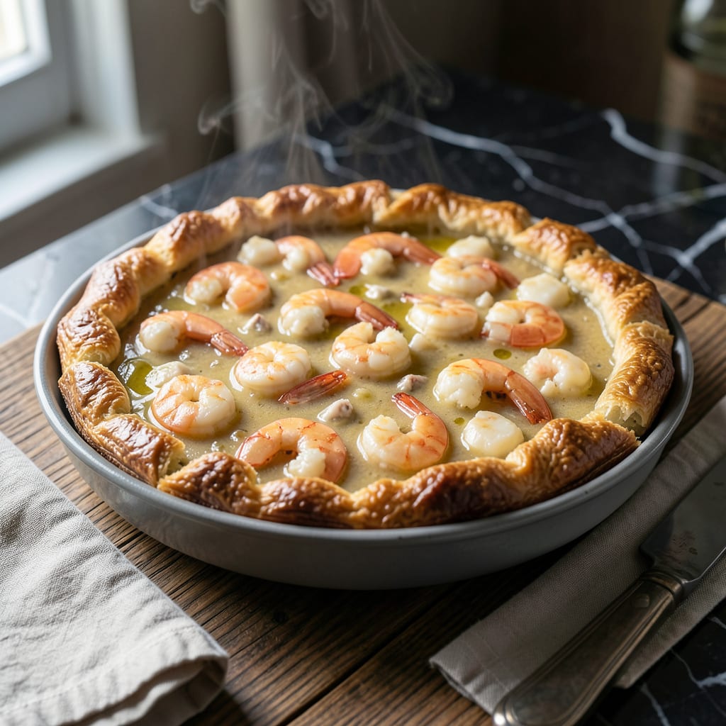 Comprehensive Seafood Pot Pie Recipe: Flaky Crust Over Briny Seafood Medley visual reference